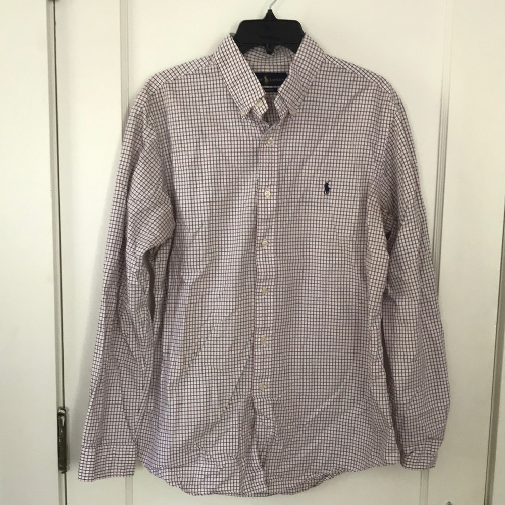 Ralph Lauren red and blue striped button down